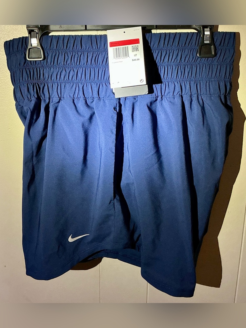 Nike Women’s High Waisted Royal Blue Athletic Shorts with White Swoosh